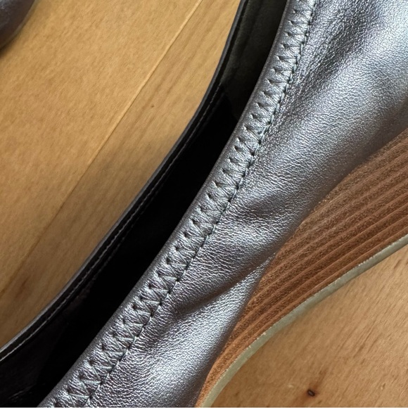 Cole Haan Leather Peep Toe Wedge Shoe - Picture 7 of 7